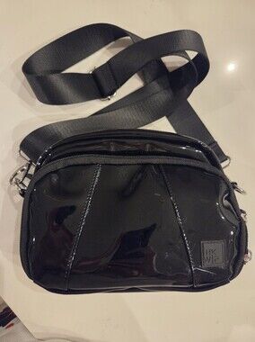 IHKWIP Black Patent Crossbody Bag